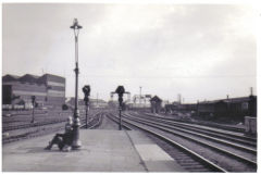 
V2 approaching Darlington Station, County Durham,  c1960